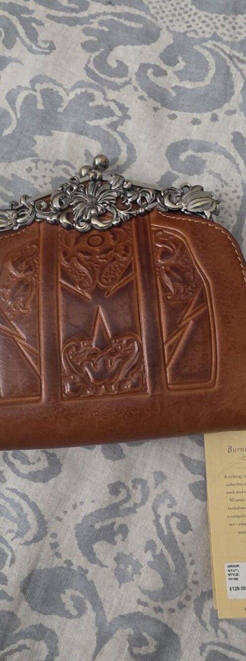 Patricia Nash Leather Tooled Chain Crossbody. NWT